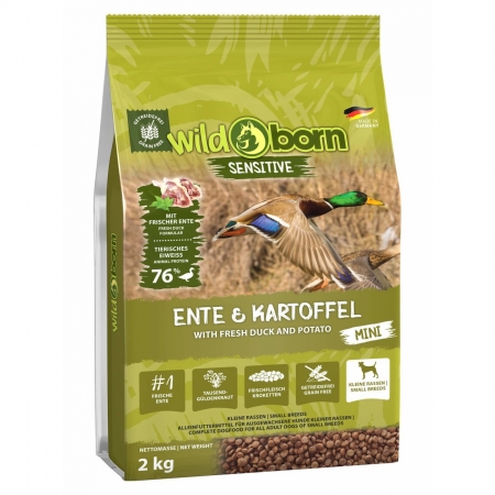 Wildborn Ente & Kartoffel MINI 2 x 12Kg - für kleine Hunde - Doppelpack